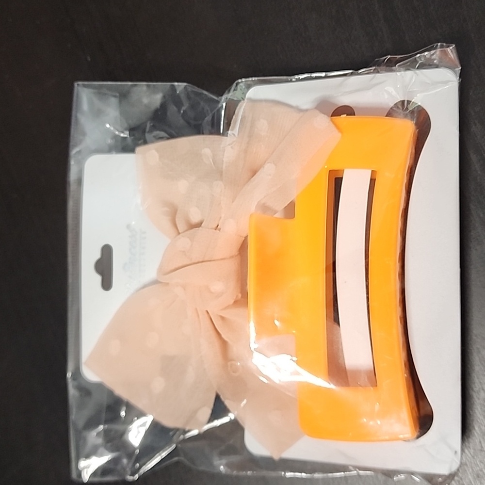Orange Hair Clip and Bow